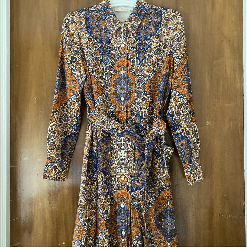 Tory Burch Women’s Silk Shirt Dress With Belt